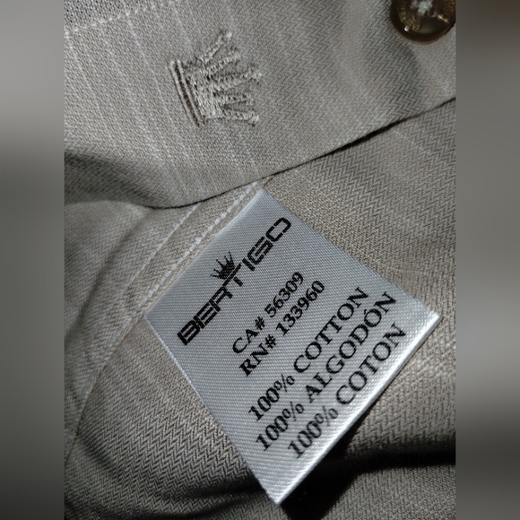 Bertigo 100% cotton men's shirt in great condition,no size tag, fits M - Picture 3 of 7